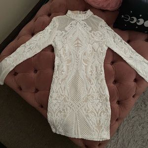❣️White long sleeve evening dress❣️